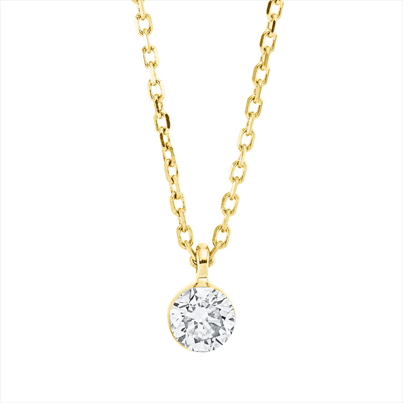 Collier 18 kt GG, 1 Brill. 0,25 ct, TW-si