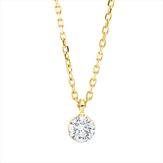 Collier 18 kt GG, 1 Brill. 0,25 ct, TW-si