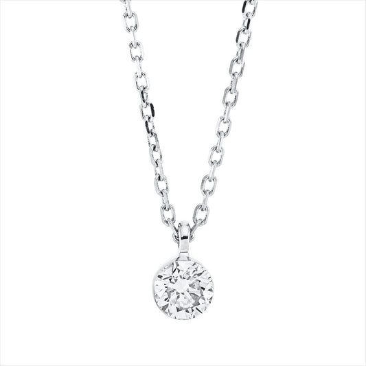 Collier 18 kt WG, 1 Brill. 0,25 ct, TW-si