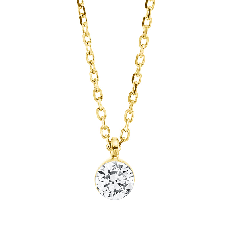 Collier 18 kt GG, 1 Brill. 0,30 ct, TW-si