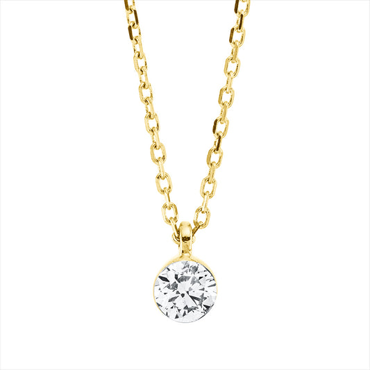 Collier 18 kt GG, 1 Brill. 0,30 ct, TW-si