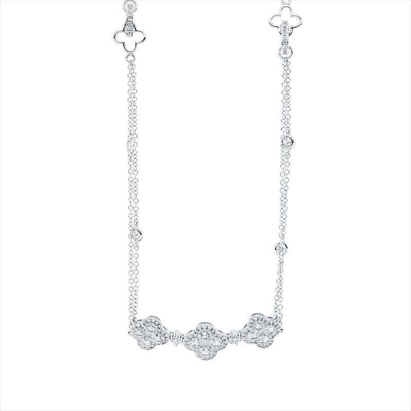 Collier 18 kt WG, 3 Princ. 0,22 ct, TW-si, 104 Brill. 2,24 ct, TW-si