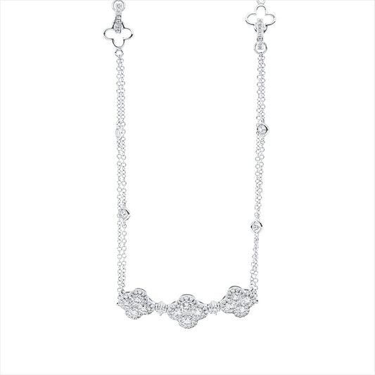 Collier 18 kt WG, 3 Princ. 0,22 ct, TW-si, 104 Brill. 2,24 ct, TW-si