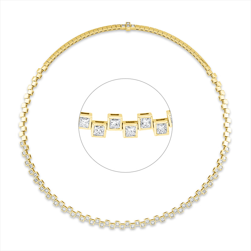 Collier 18 kt GG, 61 Princ. 3,31 ct, F-vsi