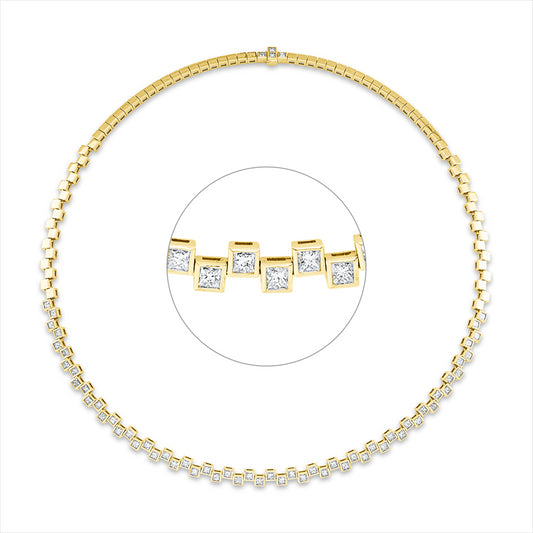 Collier 18 kt GG, 61 Princ. 3,31 ct, F-vsi