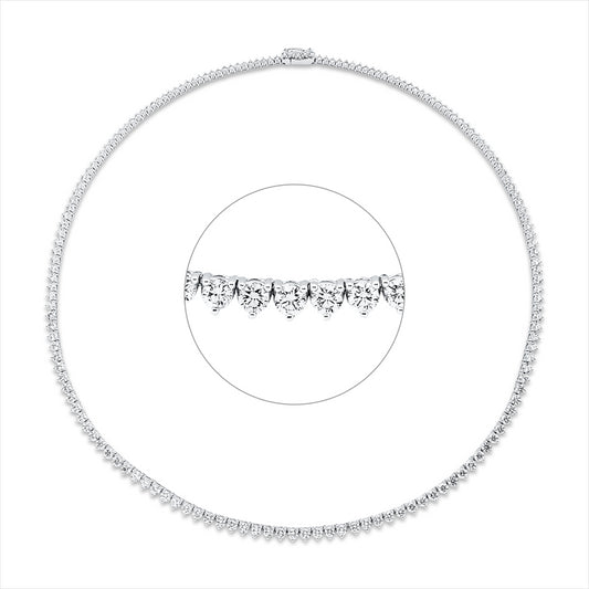 Collier 18 kt WG, 167 Brill. 8,57 ct, I-pi