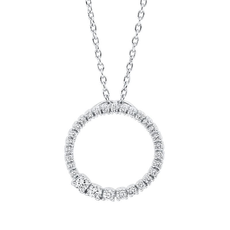 Collier 18 kt WG, mit ZÖ 40 cm, 29 Brill. 0,47 ct, F-vsi