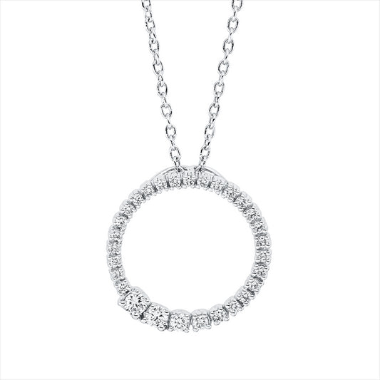 Collier 18 kt WG, mit ZÖ 40 cm, 29 Brill. 0,47 ct, E-vsi