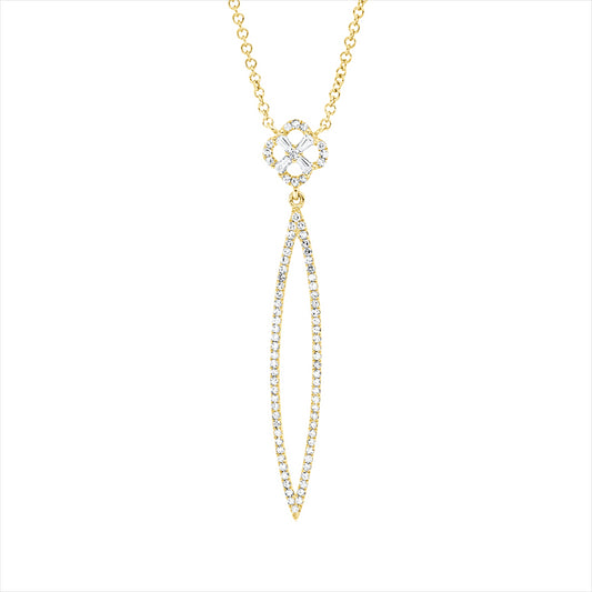 Collier 18 kt GG, mit ZÖ 40.5 cm + 43.2 cm, 4 Trap. 0,05 ct, TW-si, 80 Dia. 0,19 ct, W-si