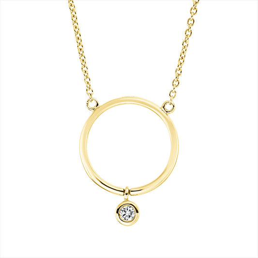 Collier 18 kt GG, mit ZÖ 42 cm, 1 Brill. 0,03 ct, TW-si