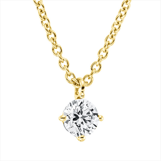 Collier 18 kt GG, mit ZÖ 42 cm, 1 Brill. 0,15 ct, TW-si