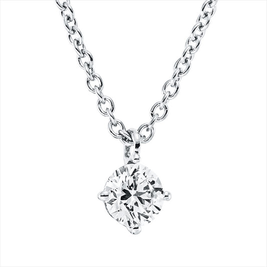 Collier 18 kt WG, mit ZÖ 42 cm, 1 Brill. 0,15 ct, TW-si