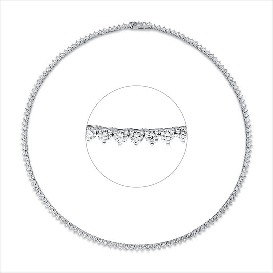 Collier 18 kt WG, 136 Brill. 11,17 ct, TW-si