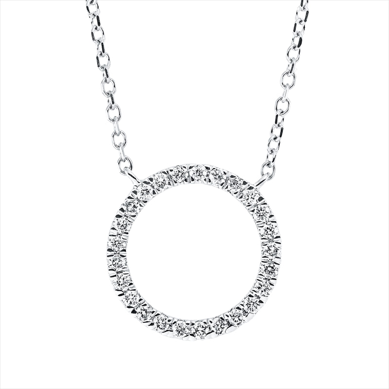 Collier 18 kt WG, mit ZÖ 42 cm, 25 Brill. 0,15 ct, TW-si