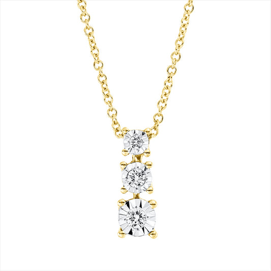 Collier 18 kt GG, 3 Brill. 0,06 ct, TW-si