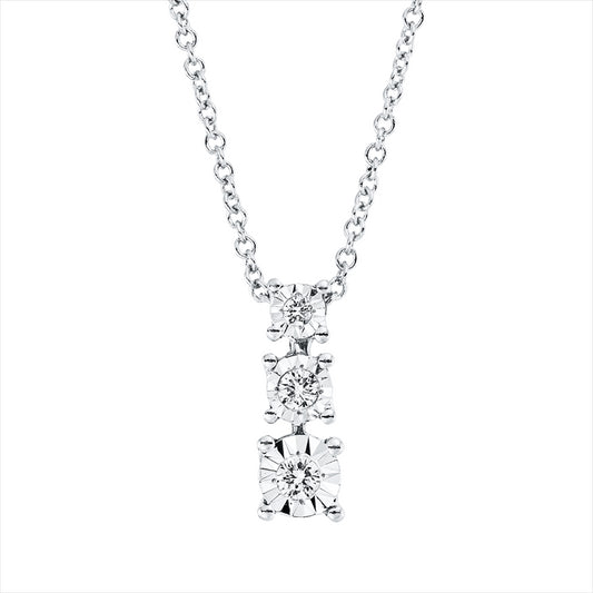 Collier 18 kt WG, 3 Brill. 0,06 ct, TW-si