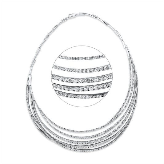 Collier 18 kt WG, 687 Brill. 11,79 ct, TW-si