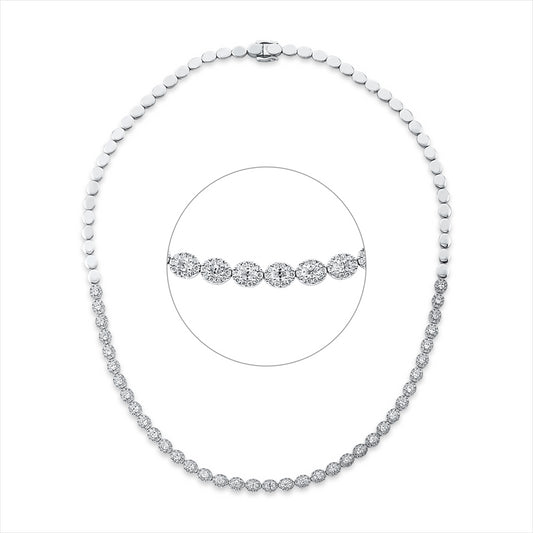 Collier 18 kt WG, 37 Oval 2,22 ct, TW-si, 370 Brill. 1,82 ct, TW-si