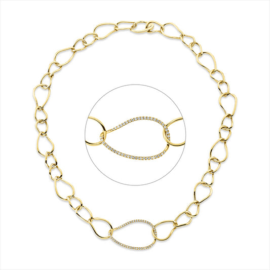 Collier 18 kt GG, 49 Brill. 0,41 ct, TW-si