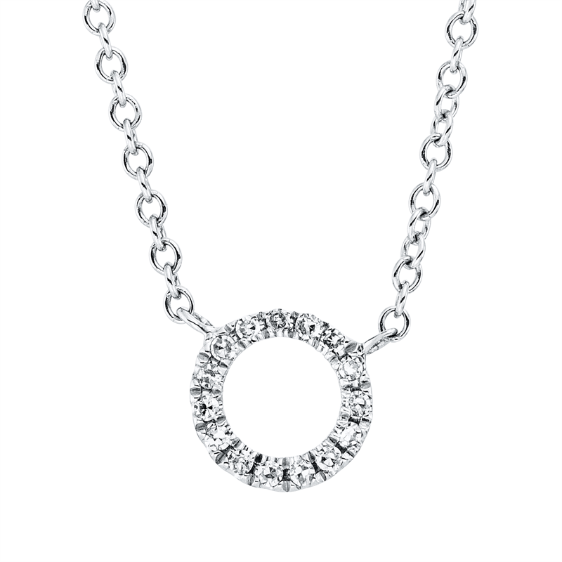 Collier 18 kt WG, mit ZÖ 43 cm + 40,6 cm, 15 Dia. 0,04 ct, TW-si