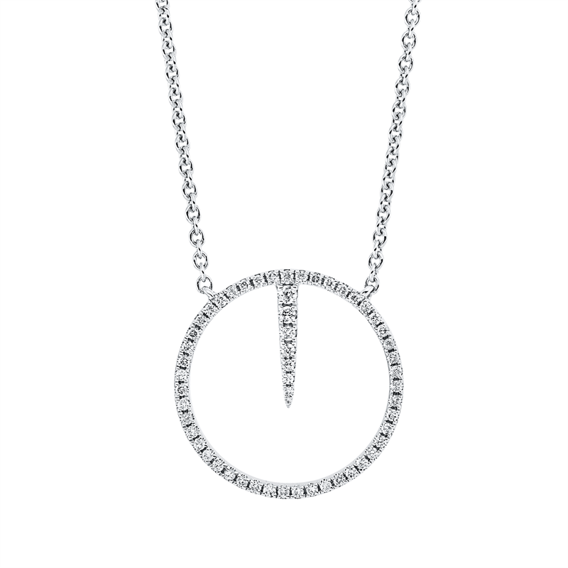 Collier 18 kt WG, 54 Brill. 0,13 ct, TW-si