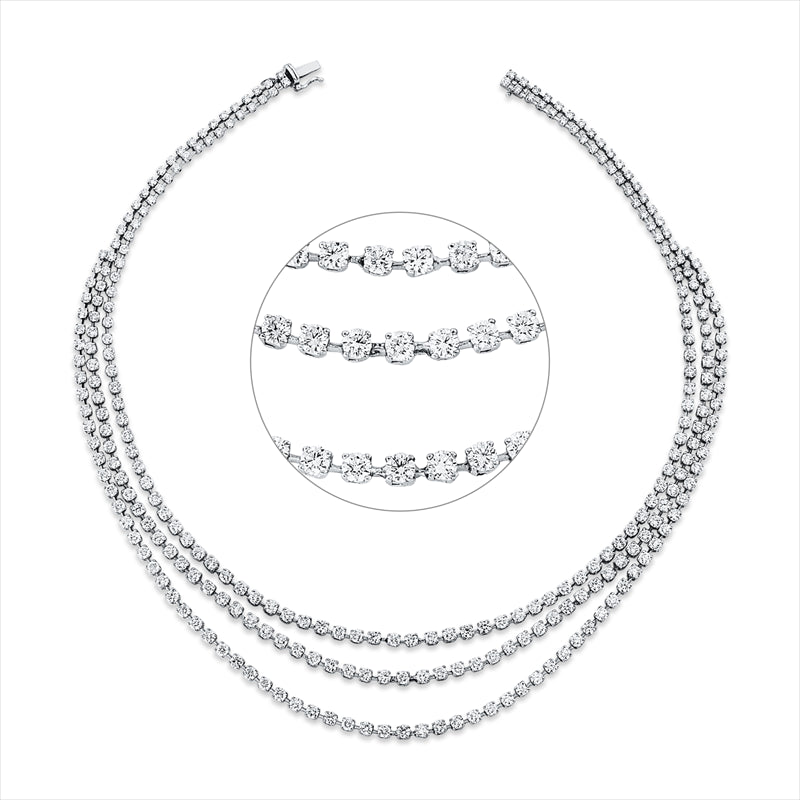 Collier 18 kt WG, 296 Brill. 24,01 ct, TW-vsi
