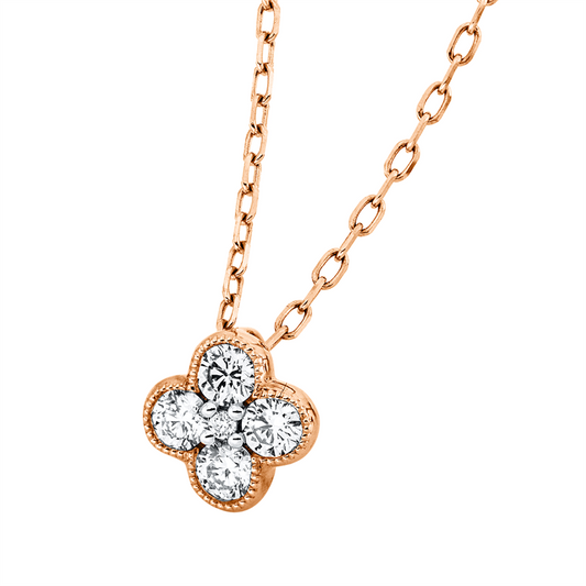 Collier 18 kt RG, 4 Brill. 0,23 ct, TW-si, 1 Brill. 0,01 ct, TW-si