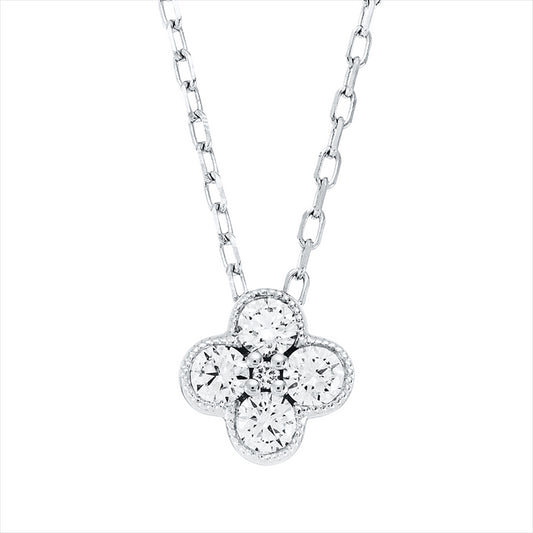 Collier 18 kt WG, 1 Brill. 0,01 ct, TW-si, 4 Brill. 0,24 ct, TW-si
