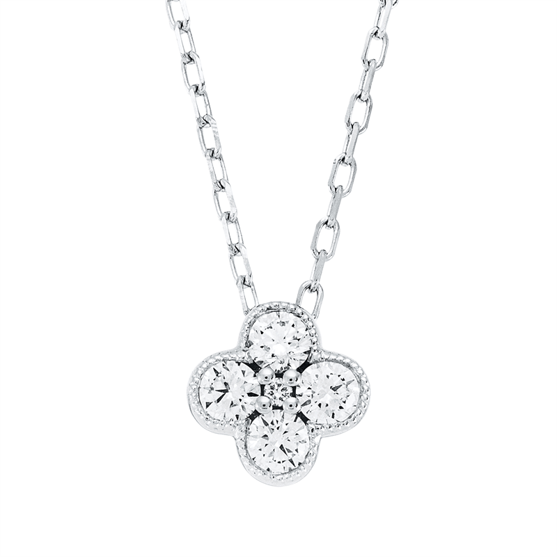Collier 18 kt WG, 1 Brill. 0,01 ct, TW-si, 4 Brill. 0,23 ct, TW-si