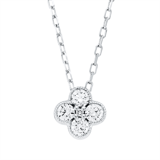 Collier 18 kt WG, 1 Brill. 0,01 ct, TW-si, 4 Brill. 0,23 ct, TW-si