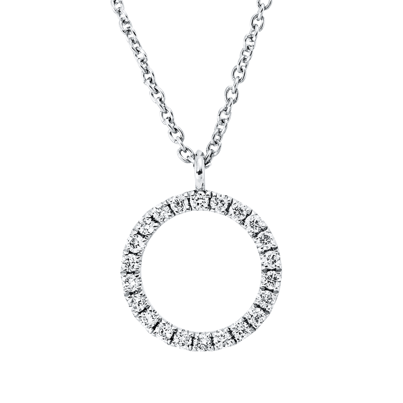 Collier 18 kt WG, mit ZÖ 40 cm + 43 cm, 22 Brill. 0,07 ct, TW-si