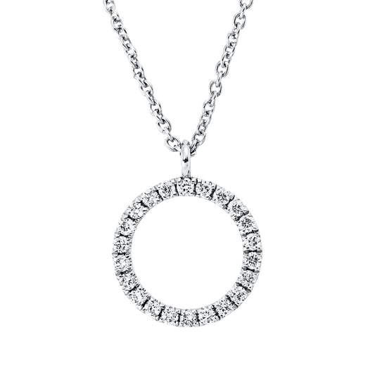 Collier 18 kt WG, mit ZÖ 40 cm + 43 cm, 22 Brill. 0,07 ct, TW-si