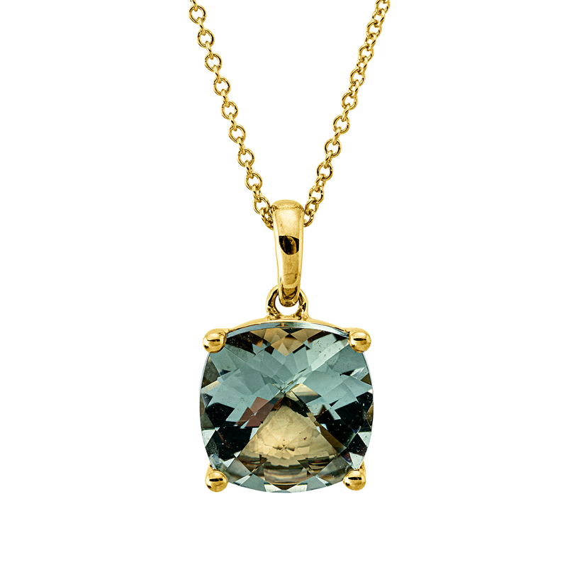 Collier 18 kt GG, mit Öse, 1 Amethyst 3,65 ct grün