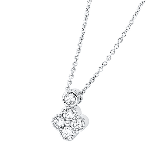 Collier 18 kt WG, 4 Brill. 0,18 ct, TW-si, 1 Brill. 0,04 ct, TW-si