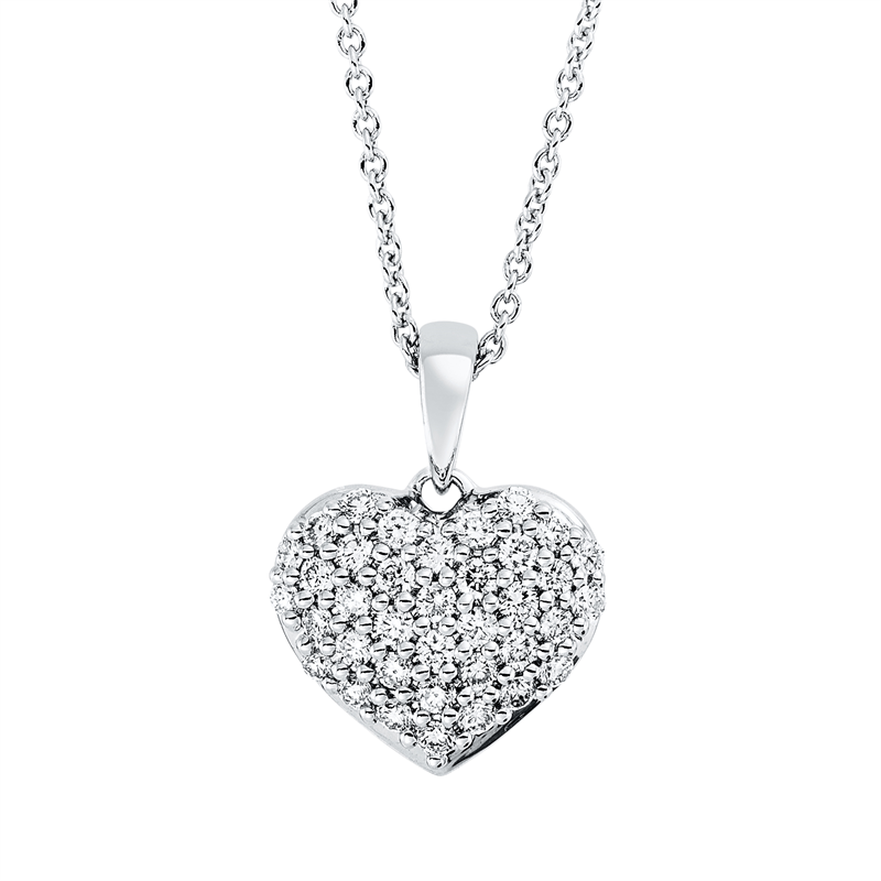 Collier 18 kt WG, mit Öse, 37 Brill. 0,26 ct, TW-si