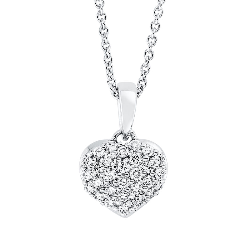 Collier 18 kt WG, mit Öse, 29 Brill. 0,17 ct, TW-si