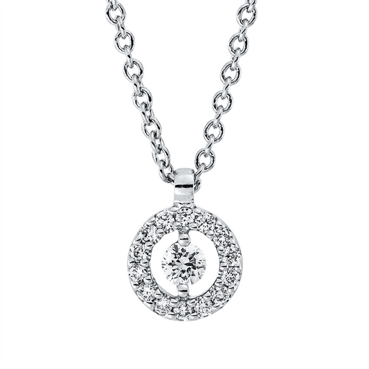 Collier 18 kt WG, mit ZÖ 41 cm + 39,5 cm, 15 Brill. 0,08 ct, TW-si