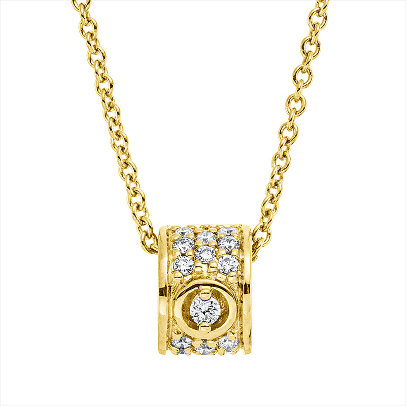 Collier 18 kt GG, mit ZÖ 41 cm + 39,5 cm, 17 Brill. 0,07 ct, TW-si