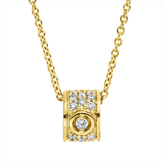 Collier 18 kt GG, mit ZÖ 41 cm + 39,5 cm, 17 Brill. 0,07 ct, TW-si