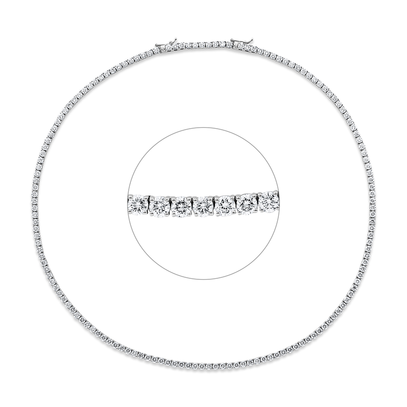 Collier 18 kt WG, extension ZÖ 42 cm, 150 Brill. 12,32 ct, TW-si