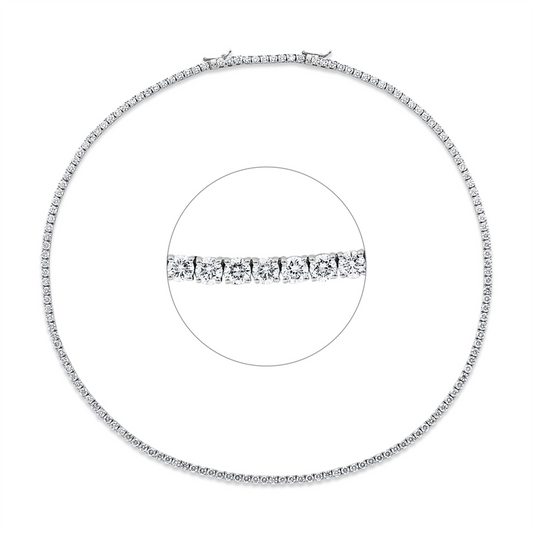 Collier 18 kt WG, extension ZÖ 42 cm, 150 Brill. 12,32 ct, TW-si