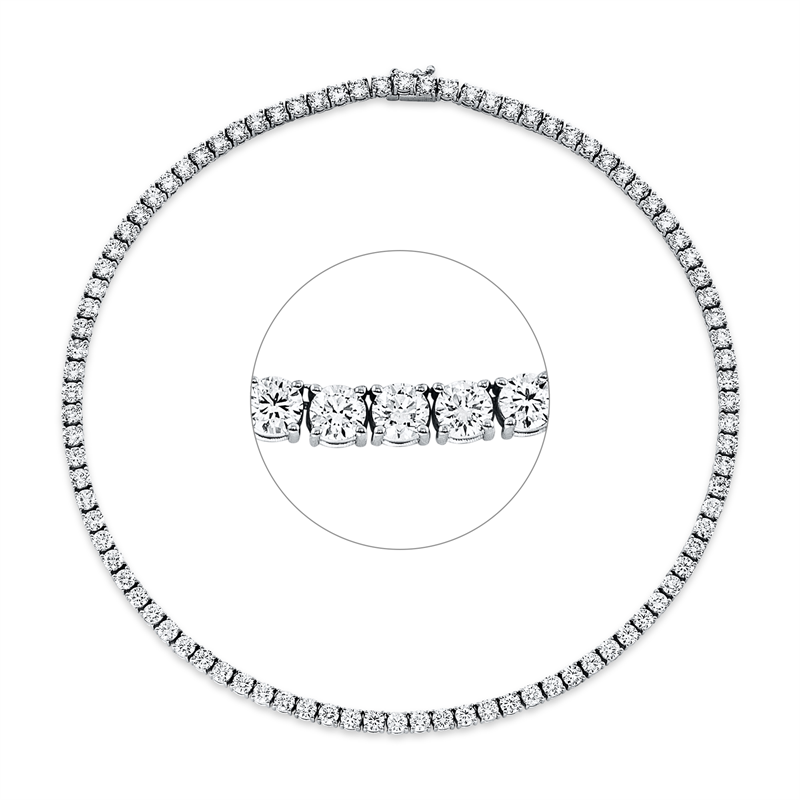 Collier 18 kt WG, 92 Brill. 23,15 ct, TW-si