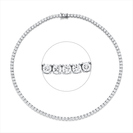 Collier 18 kt WG, 105 Brill. 21,06 ct, TW-si