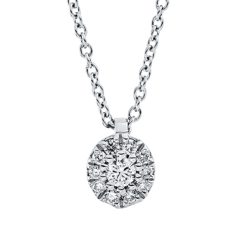 Collier 18 kt WG, 5 Brill. 0,09 ct, TW-si, 6 Brill. 0,04 ct, TW-si