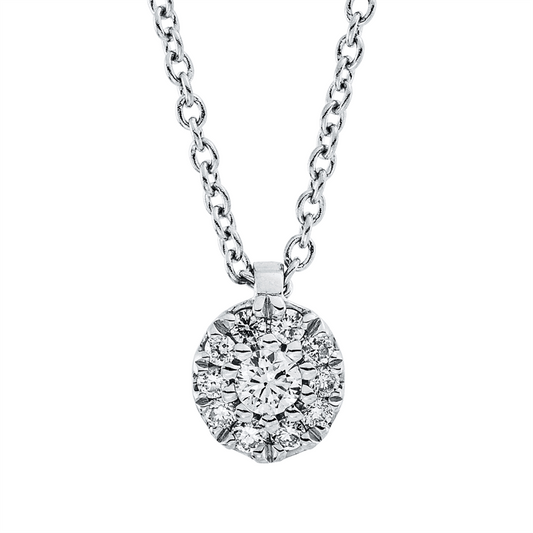 Collier 18 kt WG, 5 Brill. 0,09 ct, TW-si, 6 Brill. 0,04 ct, TW-si