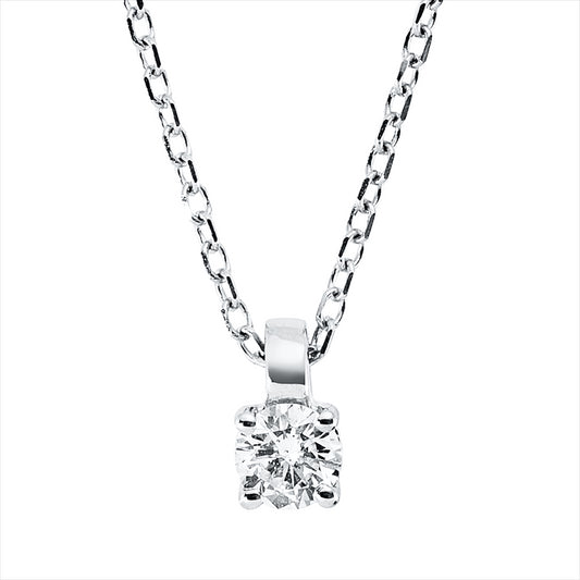 Collier 18 kt WG, mit ZÖ 42 cm, 1 Brill. 0,10 ct, TW-si