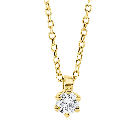 Collier 18 kt GG, mit ZÖ 42 cm, 1 Brill. 0,09 ct, TW-si