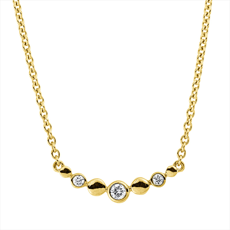 Collier 18 kt GG, 3 Brill. 0,06 ct, TW-si