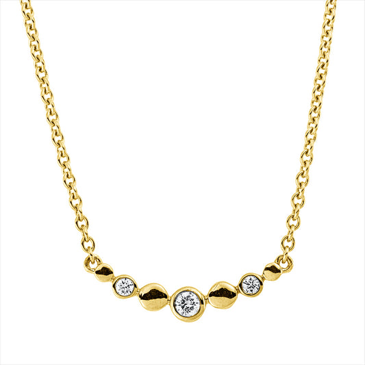 Collier 18 kt GG, 3 Brill. 0,06 ct, TW-si