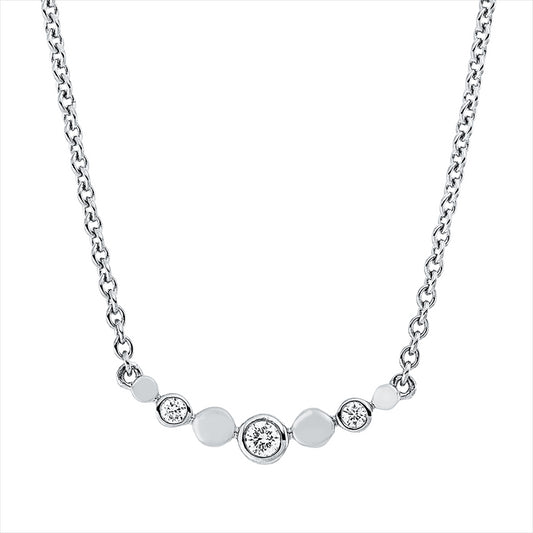 Collier 18 kt WG, 3 Brill. 0,06 ct, TW-si